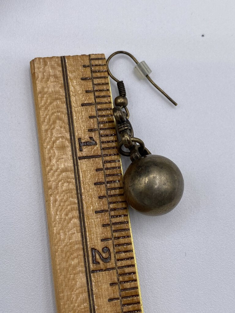 Silver, Copper, Bronze Ball Bead Statement Necklace w/pierced Earrings /ro